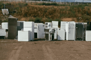 obsolete electronic gadgets in a landfill