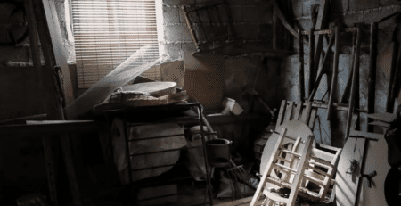 a cluttered basement